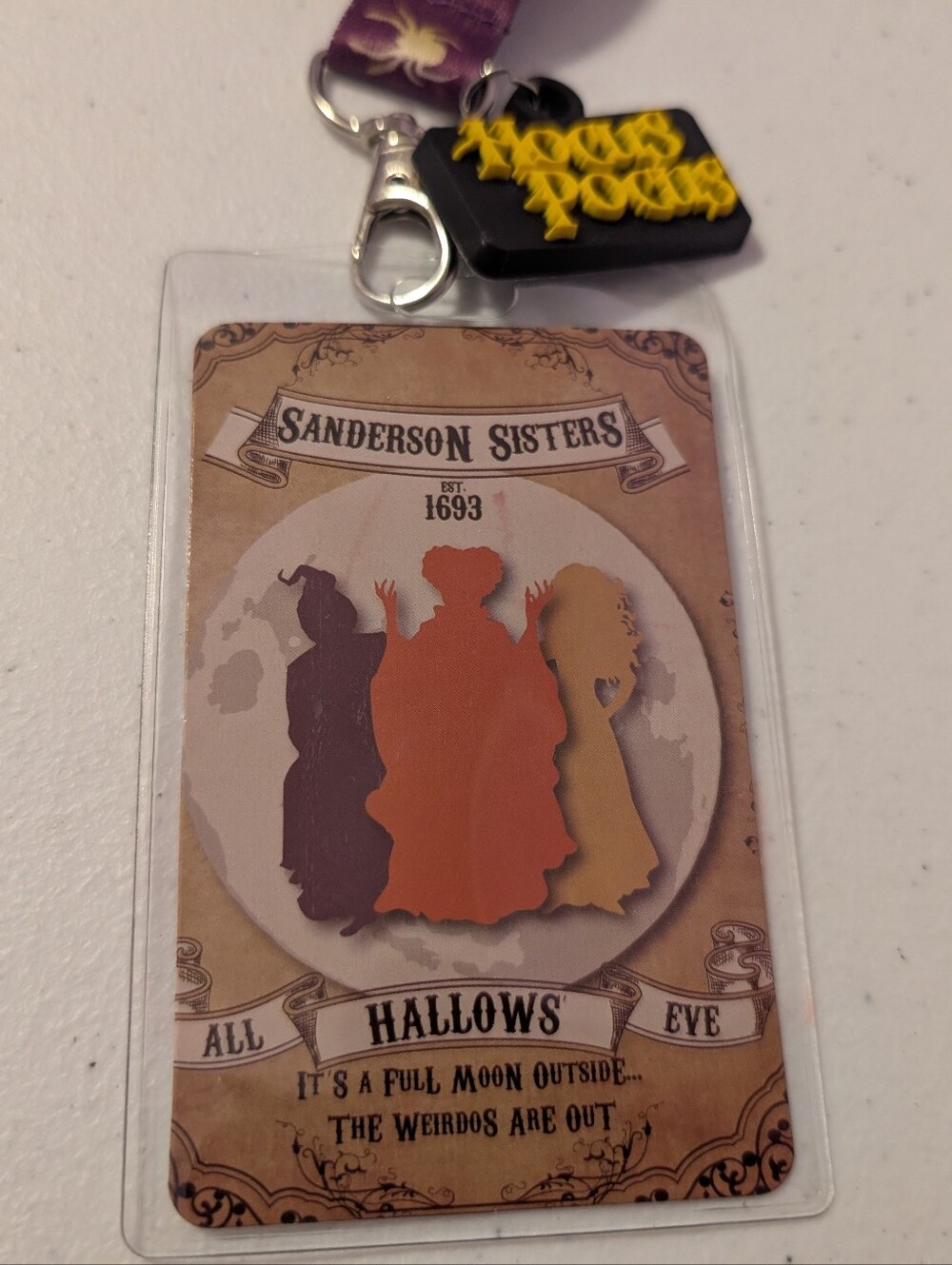 Hocus Pocus Lanyard ID Badge Detach Clip 4th Sanderson Sister Halloween Disney